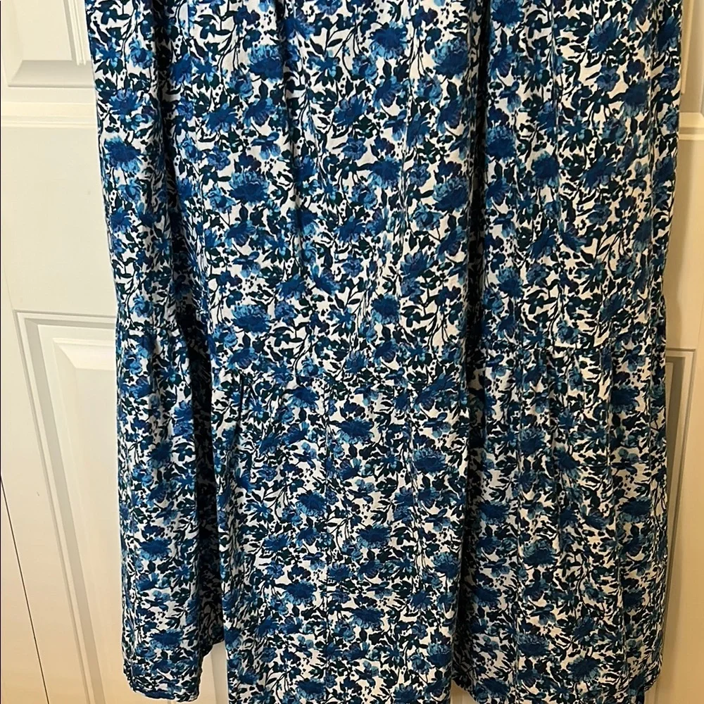 Terra & Sky Blue and White Floral Maxi Dress 2X - Picture 3 of 6